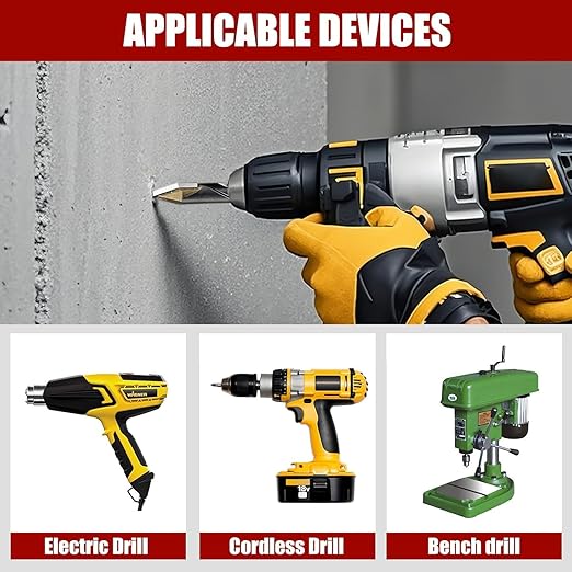10 Piece Self Centering Drill Bit Set and Screwdriver Head Set with Hex Shank Extension Bars and Hex Shank 1/2" Socket Adapter, Woodworking Drill Bit for Wood and Hinge, Cabinet, DIY Tools Kit