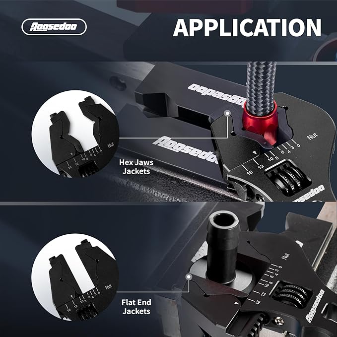 AOOSEDOO AN Fitting Wrench, AN Fitting Tool, AN Hose Fitting Wrench For 3AN-16AN Fittings Lightweight Aluminum Black. (With Anti-scratching Jackets)