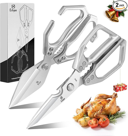 Kitchen Shears Set ??Heavy Duty Japanese Stainless Steel Kitchen Scissors, Ultra Sharp Meat Scissors Dishwasher Safe, Cooking Scissor for Food, Christmas Gifts for Men Women