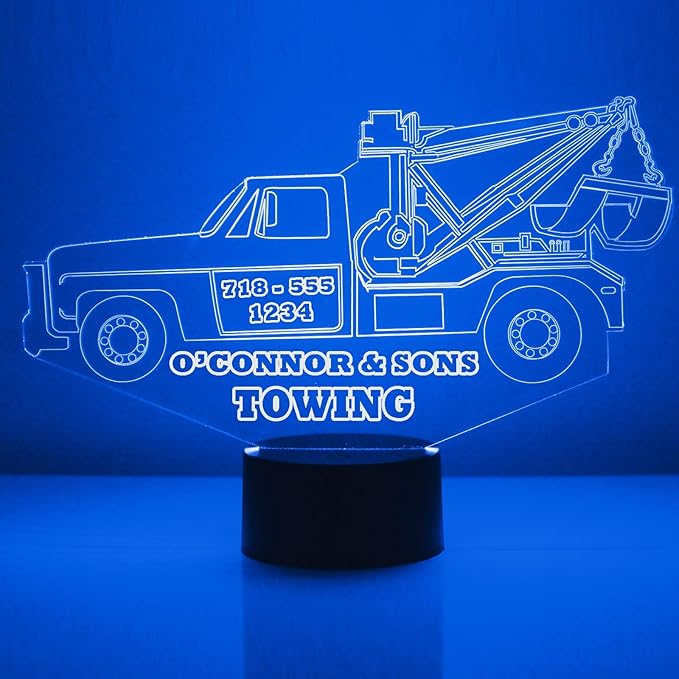 Transportation Custom LED Sign Night Light Lamp with Remote, Light Up Display with Personalized Name or Image, Customized and Made in The USA, Clear Acrylic Design Home Decor with 16 Colors, 4 Modes