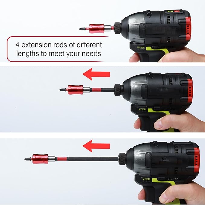 2.5Inches Impact Screwdriver Bit Holders, 10PC Magnetic Extension Quick-Change Socket Drill Bit Holder Cr-V SteelHex Shank Quick Release Drill Bit Guide