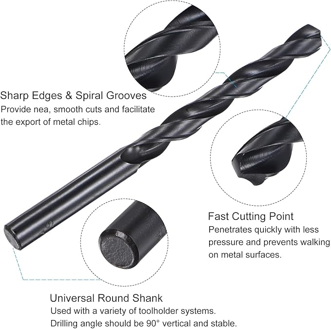 uxcell Tap and Drill Bit Set, 7/16-14 UNC Thread Tap & 3/8.9" Black Oxide Twist Drill Bit, Straight Flute Tap Tapping Threading Repair Tool Kit