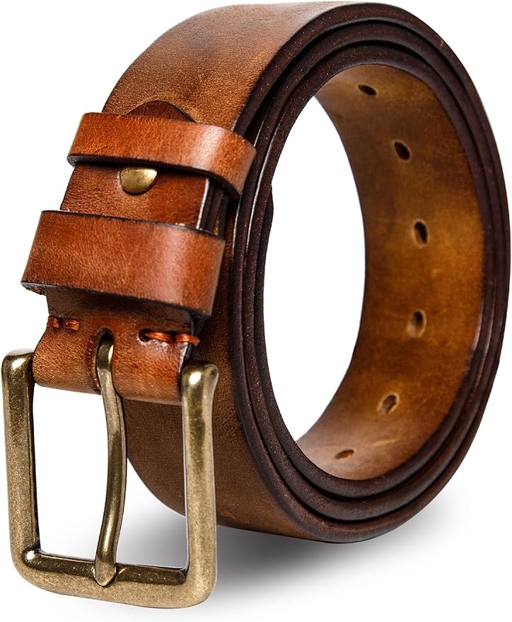 Thicken Full Grain Leather Mens Belt Heavy Duty Mens Work Belt Mens Belt High Hardness Buckle Packed In Gift Box