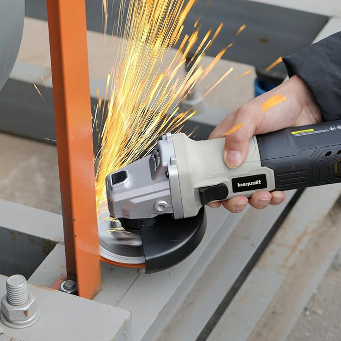 Corded Angle Grinder Grey, 4.0-Amp 4-1/2 Inch 12000RPM with Grinding and Cutting Wheels, Flap Disc and Auxiliary Handle for Cutting, Grinding, Polishing and Rust Removal