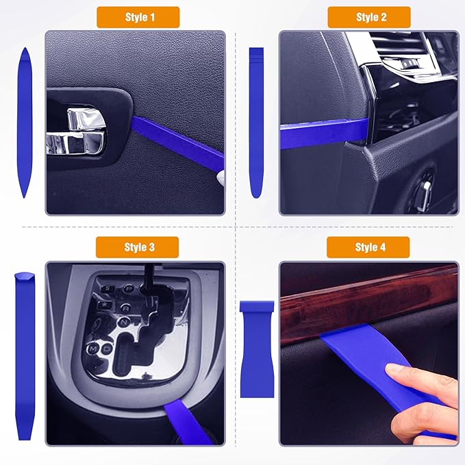 GOOACC 9PCS Auto Trim Removal Tool Kit No-Scratch Tool Kit for Car Audio Dash Window Molding Fastener Remover Tool Kit-Blue