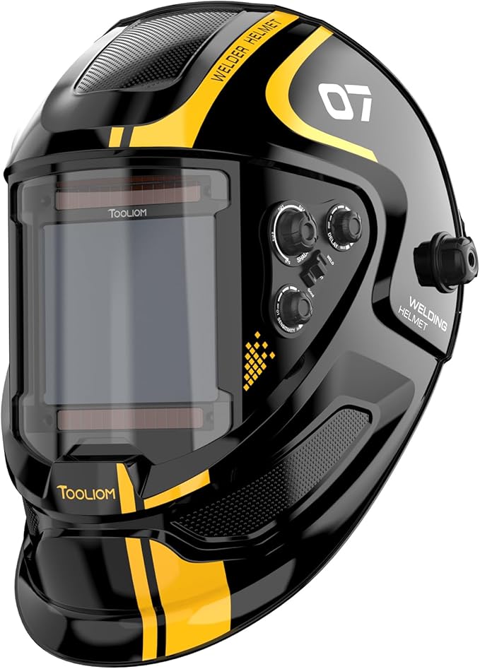 TOOLIOM Large Viewing 3.94"x3.66" Welding Helmet True Color Auto Darkening Welding Mask Solar Powered Shade 4/5-9/9-13 Welder Helmet for TIG MIG Stick Cut Grind