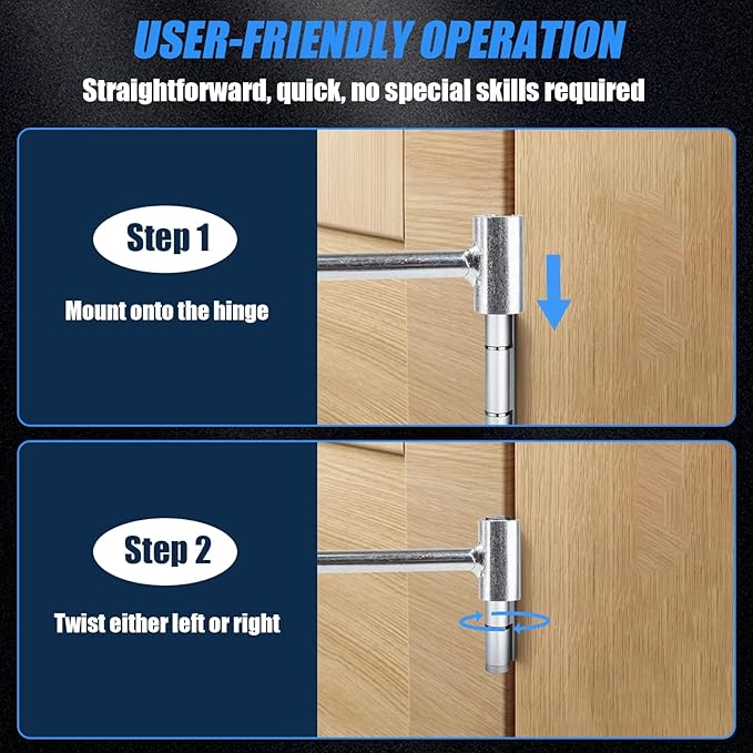 14-19mm (0.55-0.75in) Door Hinge Adjustment Tool - Heavy-Duty Hinge Adjustment Wrench, Door Gap Adjustment Tool for Flag Hinges Only, Ideal for Home Door Repair and Residential Door Hinge Tool