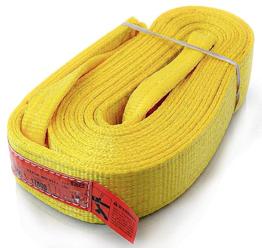 DD Sling 3 Inch x 20 Foot Nylon Lifting Sling – USA Made, 8,900 lb Vertical, 7,200 lb Choker, 17,800 lb Basket – 2-Ply Heavy Duty 900 Webbing, Type 4 Twisted Eye & Eye Rigging Sling