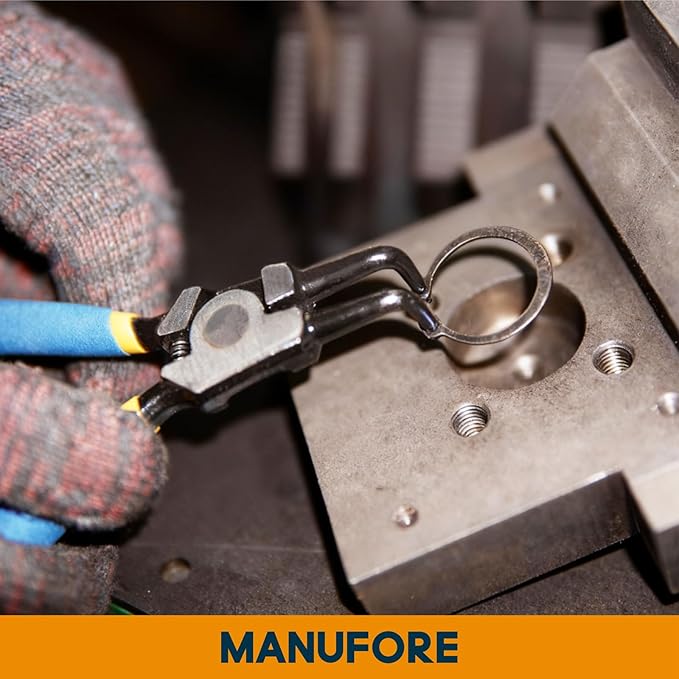 MANUFORE Snap Ring Pliers,7in Internal/External Circlip Pliers Set with Straight and Bent Jaw Tips for Removing and Retaining Ring