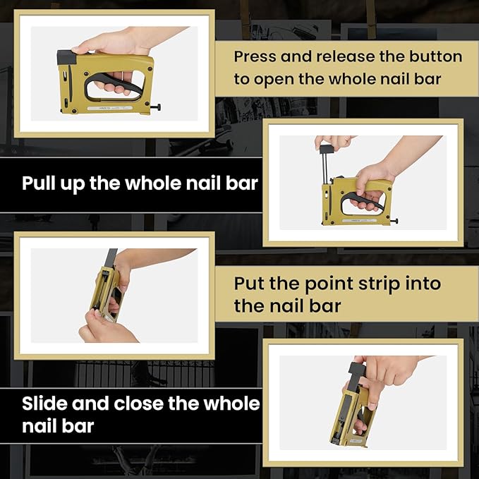 Anrain Point Driver for Picture Framing with 2000 Points, Portable Point Driver for Joiner DIY 2000 Points竊똏icture Framing Tool with Flexible Point Nails, for Flexible and Rigid Framers