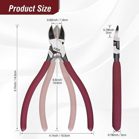 KATA Wire Cutters Plier for Crafting: Heavy Duty 6-Inch Side Cutter Pliers Metal Cutting Tool - Sharp Flush Cut Model Snips for Jewelry Making- For Floral, Artificial Flowers, Chicken Wire, Electrical