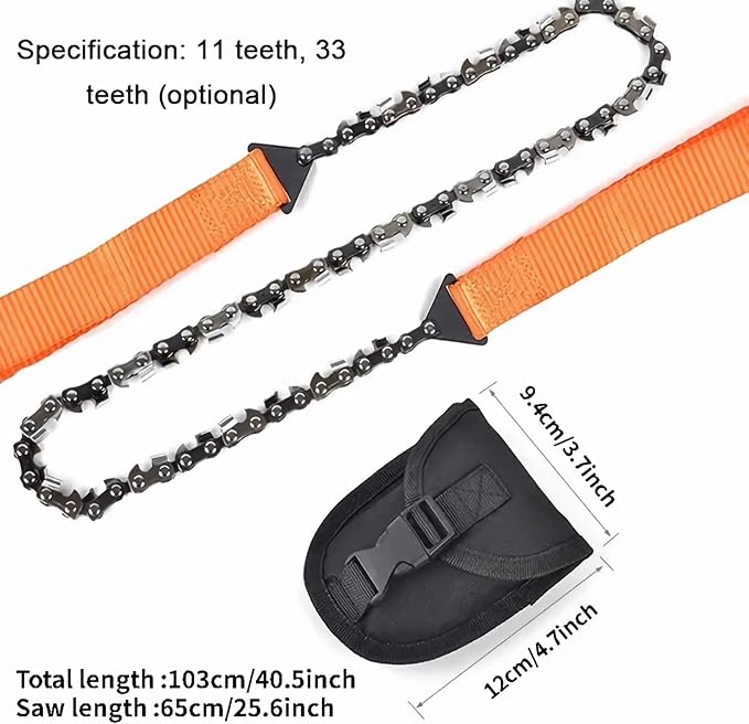 1pc Portable Pocket Chainsaw,High-Performance Steel Rope Chain for Rapid Cutting, Durable Hand Operated Survival Tool, Perfect for Outdoor Adventures, Camping, Hiking, Emergency Kits