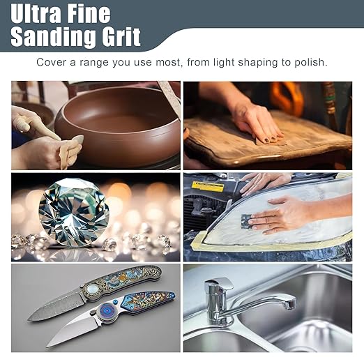 1500 Grit Sand Paper, 9 x 11 Inch, 10 Pcs Wet Dry Sandpaper Sheets, Silicon Carbide for Wood, Metal, Automotive Sanding and Polishing, Waterproof and Durable