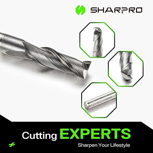 4MM End Mills 4MM Shank, 2 Flute Carbide Square Endmill with AlCrN Coated, Upcut Spiral CNC Router Bits for Alloy Steel, Metal and Stainless Steel（5PCS）