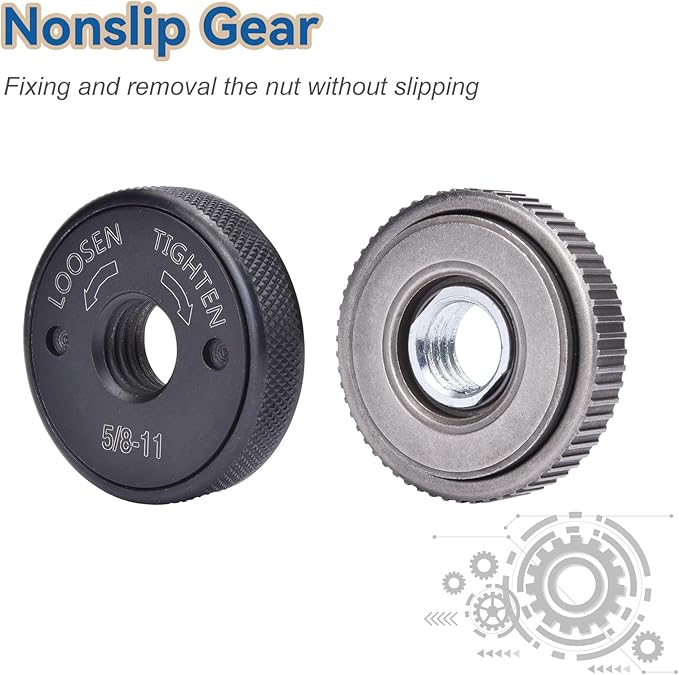 5/8"-11 Thread Angle Grinder Flange Nut, Tool Free Quick Release Lock Nut for for 4쩍" 5" 7" 9" Angle Grinder