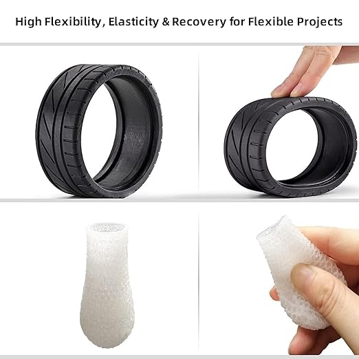 Geeetech TPU Filament 1.75mm, Shore 95A ??Flexible 3D Printer Filament with High Elasticity, 1KG (2.2lbs) Spool, Dimensional Accuracy 짹0.03mm, Fits Most FDM Printersl, Clear Orange