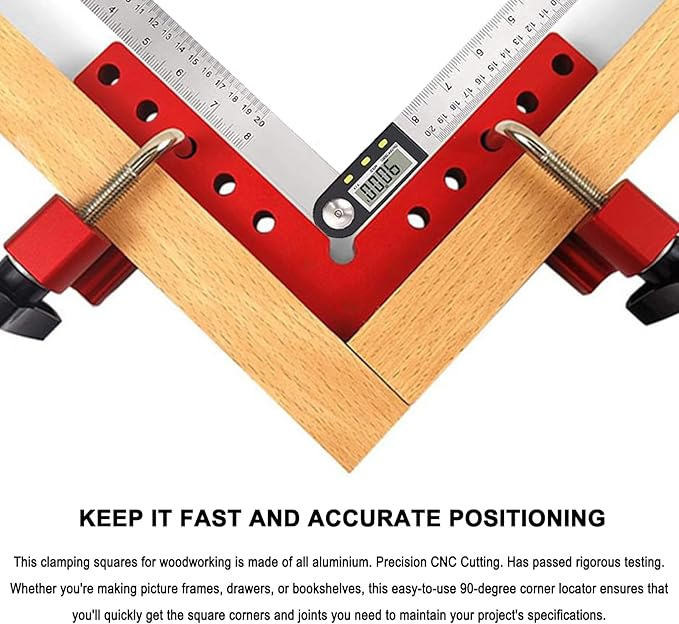 90 Degree Positioning Squares Right Angle Clamps for Woodworking - 4 Pack 5.5"Aluminum Alloy Woodworking Corner Clamps, for Picture Frame, Cabinet, Boxes, Drawers (4Pack 5.5'')