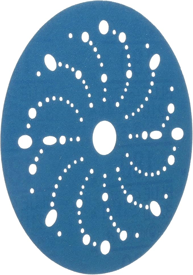 3M Hookit Blue Abrasive Disc 321U Multi-Hole, 36176, 6 in, 180, 50 Discs