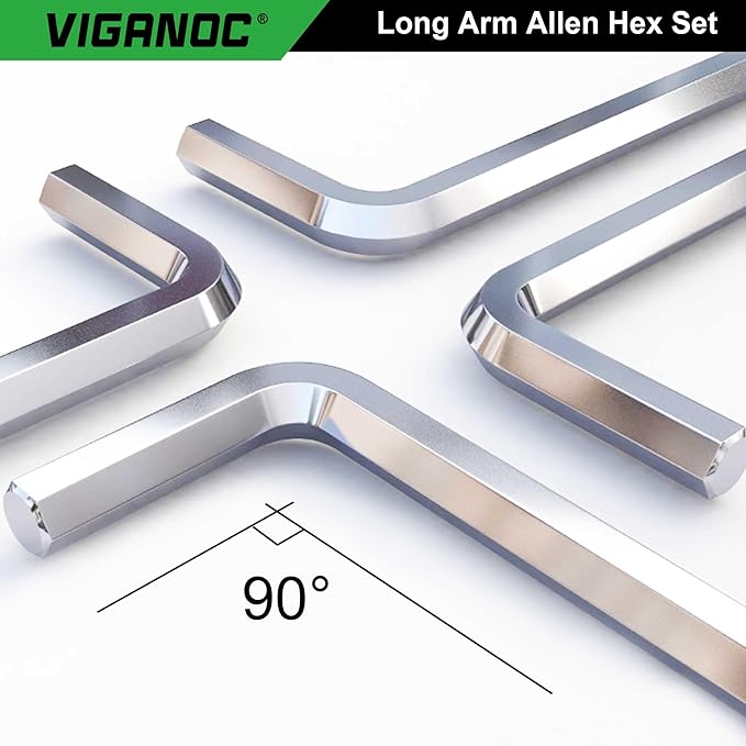 Viganoc Allen Hex Key Set, 9-Piece, L-Shape, Chrome Vanadium Steel, 1.5-10 mm
