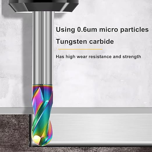 6mm R3 Extra Long DLC Coated 2-Flute Carbide Ball Nose End Mill, 100mm OAL, Ideal for Aluminum, Copper Alloys & Plastic Machining?밐igh Precision & Wear-Resistant Cutting Tool (1 Pack)