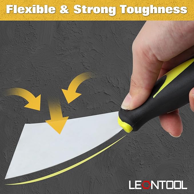4 Pack Putty Knife Scraper Tool 1.5" 3" 4" 6" Stainless Steel Paint Scraper Spackle Knife Set for Repairing Drywall, Removing Wallpaper, Mud, Plaster Scraping, Drywall Tools Taping Knife Tool