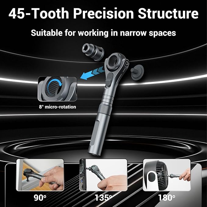 Upgraded Magnetic Screwdriver Set, 40 in 1 Ratchet Screwdriver Set with Detachable Ratchet Handle, 180째 Ratchet Head Precision Repair Tool Kit for Electrical,Automotive,Bicycle,Furniture Model Repair