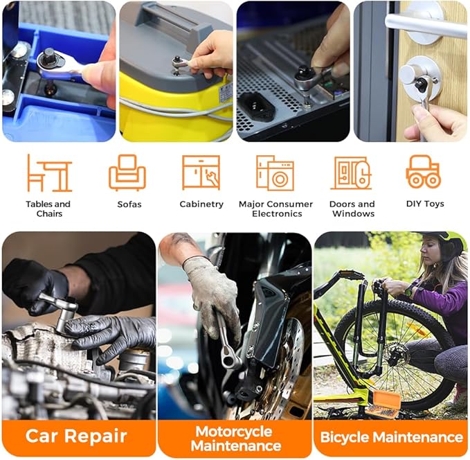 42 in 1 Magnetic Screwdriver, Screwdriver Set, Multi Bit Ratcheting Screwdriver Set with Storage Case Repair Tool Kit for Computer, Eyeglass, Bicycles, Watch, Ring Doorbell, Furniture and DIY
