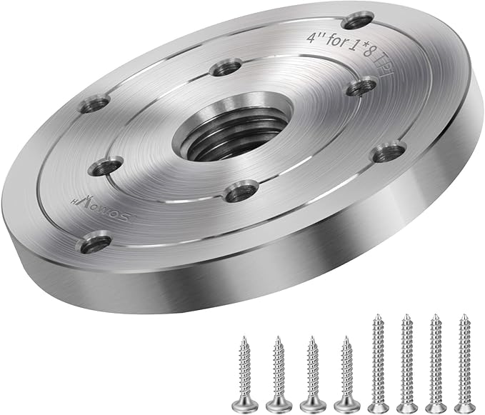 4" Steel Wood Lathe Faceplate,Faceplate for Wood Lathe,Lathe Face Plate Fit for 1" x 8TPI Spindle without Screwchuck