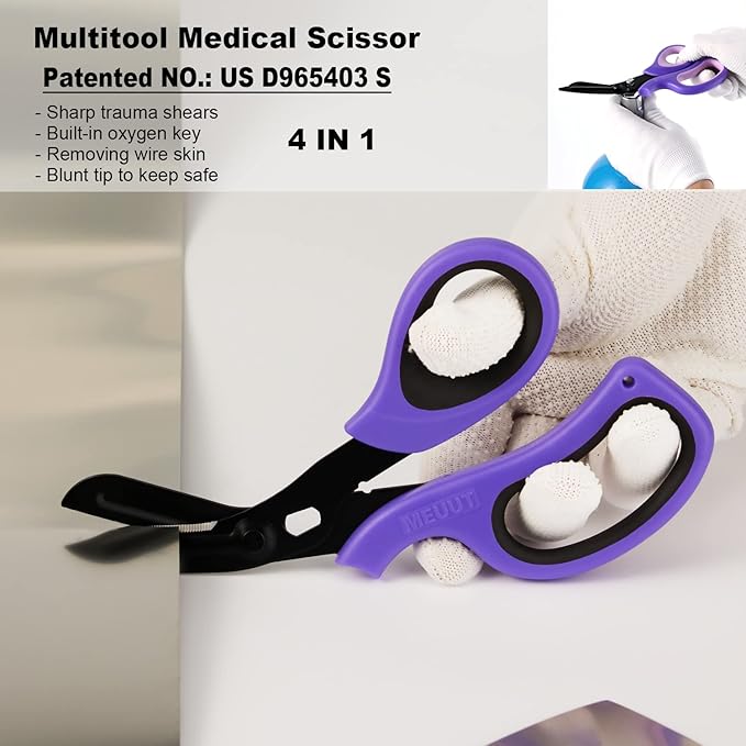 MEUUT 2 Pack Trauma Shears Bandage Scissors - Medical Supplies with 8 inch Heavy Duty Medical Scissors for EMT Workers Nurses