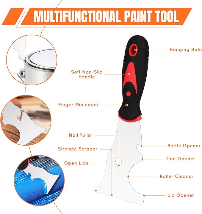 Drywall Knife Set, Putty knife,14 Piece Paint Scraper Tool Set, Removing Wallpaper, Plaster, Adhesive, Cement, Applying Putty