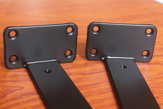 8 Pack - 7 inch Black Hidden L Shelf Bracket (1/5 Inch Thicked) Iron Floating Shelf Brackets Rustic Industrial Metal Brackets for Shelf Support
