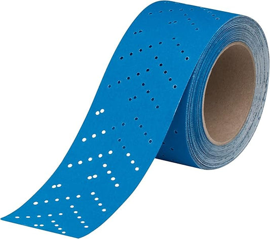 3M Hookit Blue Abrasive Sheet Roll, 36195, Multi-Hole, 2.75 in x 13 yd, 320+ Grade, Automotive Sanding Roll Sandpaper for Coating Removal, Body Repair, Auto Sanding