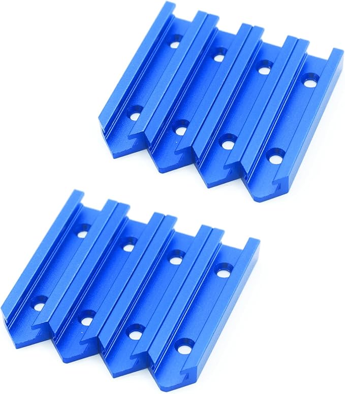 Bikykose 2 T-Tracks for Woodworking with Screws,Aluminum Alloy Woodworking Tools Double Cut Profile Universal T-Tracks with Predrilled Mounting Holes (Intersection - 2Pack)