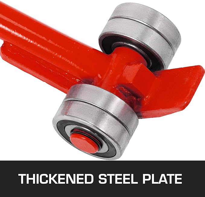 BestEquip 3T Prylever Bar 6600 Lbs Capacity Steel Pry Lever Bar Heavy Duty with Wheels Prylever with 5FT Length Handle