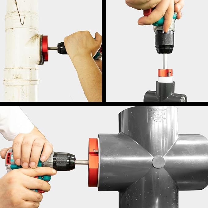 6Pcs Pipe Reamer with 2 Square Carbide Insert, 3/4inch, 1inch, 1-1/2inch, 2inch, 3inch, 4inch Head Aluminum, Fitting Saver, Socket Saver For SCH40 PVC, ABS PVC Pipe, CPVC