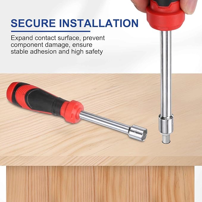 HARFINGTON 2 Pcs SAE Nut Driver 7/16" CR-V Non-Magnetic Tip Hollow Shafts Hex Socket Screwdriver with Anti-Slip Handle for Automobile Repair Bit Driver