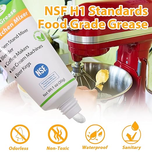 Keze Food Grade Lubricant Grease Espresso Machine Grease Sanitary Lubricant for Mixer, Meat Slicers, Ice Cream and Coffee Machine,Water Filters O Rings Lube Prevent Wear and Rust, 1 oz 1-Pack