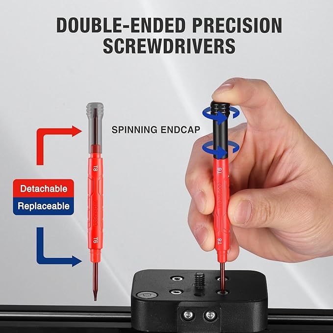 WORKPRO 6-Piece Precision Screwdriver Set, 12 Sizes Double-Ended Small Screwdrivers with Phillips, Slotted, Pentalobe and Torx Tips, Mini Screwdriver for Eyeglasses, Watches, Computers and Phones