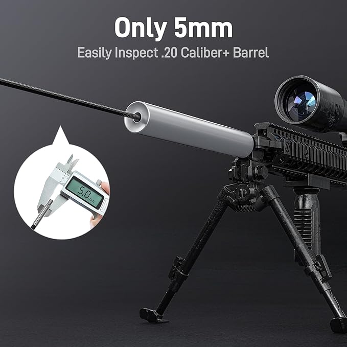 Teslong Rifle Borescope for Phone & PC, USB C Bore Scope Camera with Lights & Mirror Set, Fits .20 Caliber & Larger, Flexible Gun Cleaning Camera, Compatible with iPhone 15/16 & USB-C Android Devices