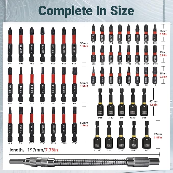 86-Piece Impact Magnetic Nut Driver Set, SAE/Metric Nut Driver Set, Right Angle Drill Driver, Socket Adapters, Bit Holder, Wing Nut Driver, Ratchet Bit Driver, Quick Release Extension, Power Bits