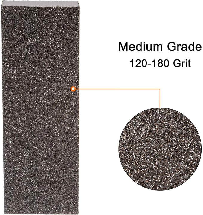 HARFINGTON 4pcs Medium Grit Sanding Sponge Blocks 120-180 Grit Foam Sanding Block for Polishing Kitchen Metal Wood Drywall, 200x70x25mm