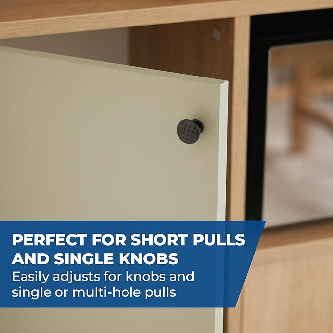 Kreg Cabinet Hardware Jig - Portable Straight Hole Drilling - Precision Drilling Without a Press - Moveable Edge Guide for Accurate Positioning - for Knobs & Small Pulls - KHI-Pull