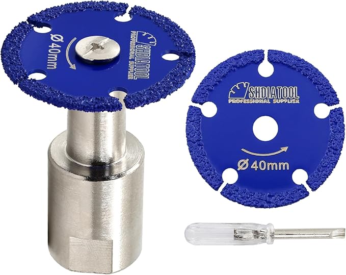 SHDIATOOL Diamond Metal Cutting Saw Blade, 1-9/16-Inch/40mm Mini Circular Saw Disc,Cut-off Wheel for Steel Tube Iron Rebar with 5/8" Flange(2 of Pack)