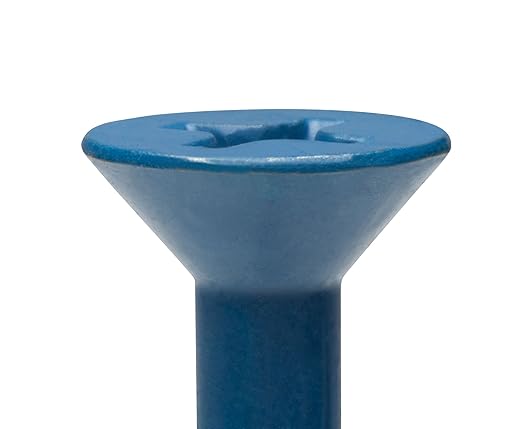 CONFAST 1/4" x 3-1/4" Blue Flat Phillips Concrete Screw Anchor with Drill Bit for Anchoring to Masonry, Block or Brick (100 per Box)