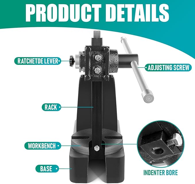 2 Ton Hand Wheel Arbor Press ??Max 5.5 Ft Height, Reversible Plunger, Perfect For Metal Bending, Drilling, Engraving & Welding