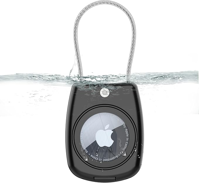 HATALKIN for Air tag Holder for Air tag Keychain Case with Screen Protector,IP68 Waterproof for Air Tags Key Chain for Apple Tag GPS Tracker,for Air Tags-4 Pack Holder for Luggage Key,Backpack