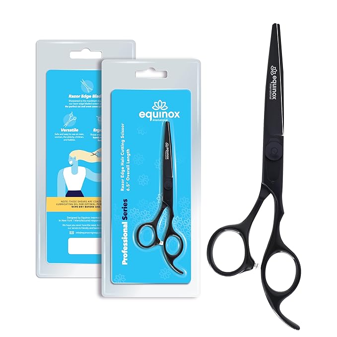 Equinox Razor Edge Series Professional Hair Scissors - 6.5占?Premium Japanese Stainless Steel Hair Cutting Scissors, Hair Shears, Hair Razors for Hair Cutting, Barber Accessories & Hair Salon Supplies