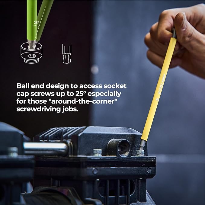 toolant Allen Wrenches Sets 22pcs(Metric&SAE), Extra Long Arm Allen Key Set with Ball End, Crafted Hex Key Set with Color Coded Sleeves, Unique Patented Holder Design for Magnetizing and Demagnetizing
