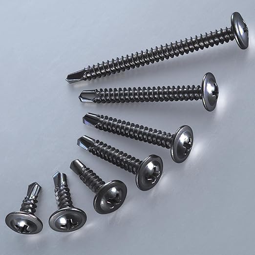 (150Pcs)#8횞1-1/4??for Sheet Metal Self-Tapping Screws 410 Black Stainless Steel Truss Head High-Strength Quick Tapping