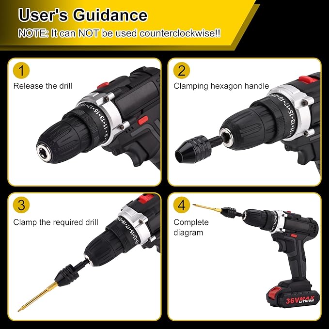 2Pcs Drill Chuck Adapter Keyless, 1/4 Inch Hex Shank Drill Bit Adapter Converter for Impact Driver, Quick Change Impact Drill Chuck Adapter in 0.6-8mm, 0.3-3.6mm for Tool Attachment